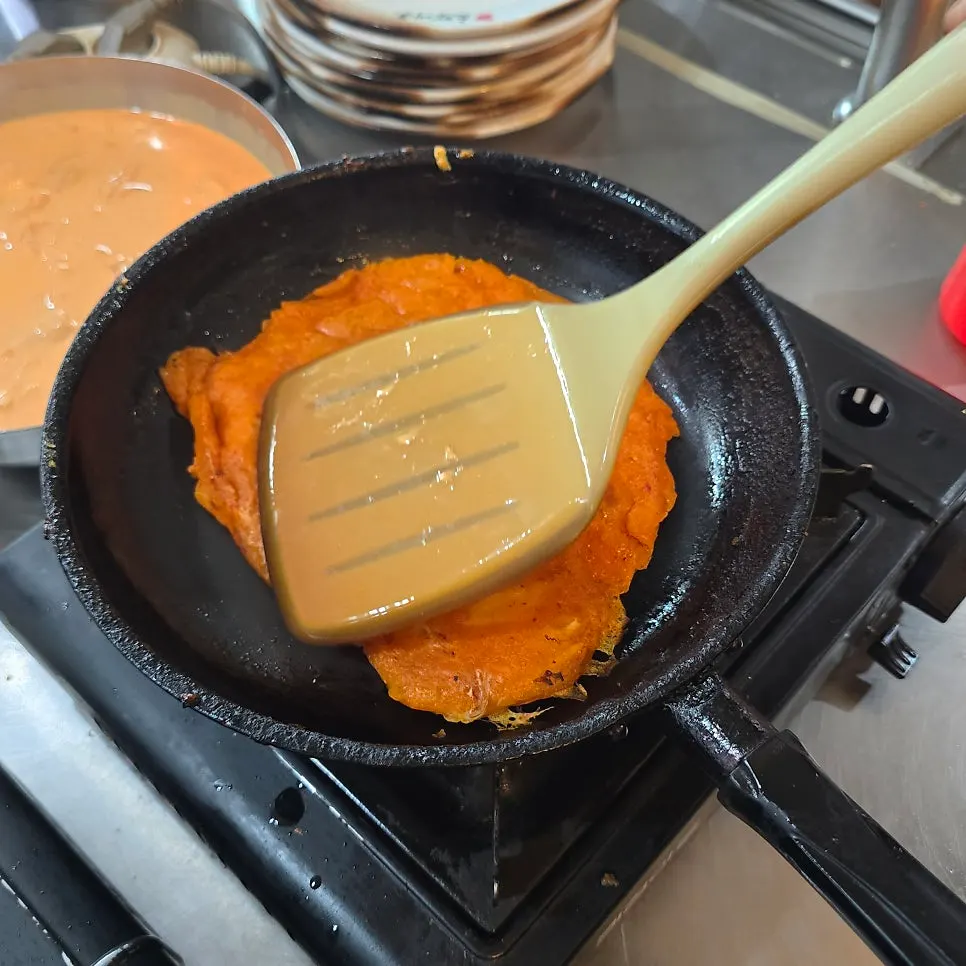 Self-serve pancake-frying corner