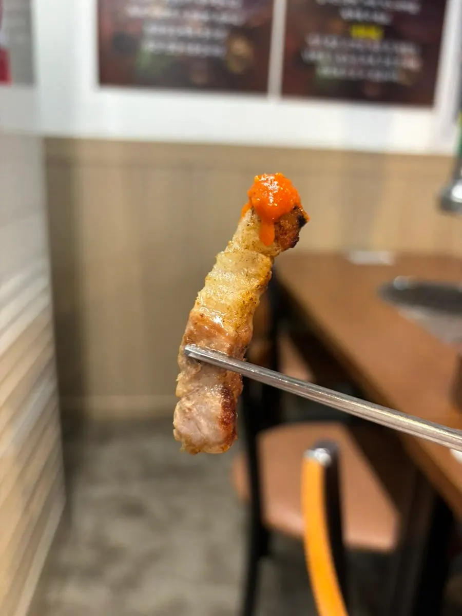 장어와 함께 구운 삼겹살과 닭목살