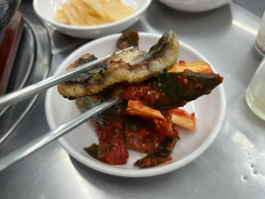 Fully cooked eel with vegetable sides