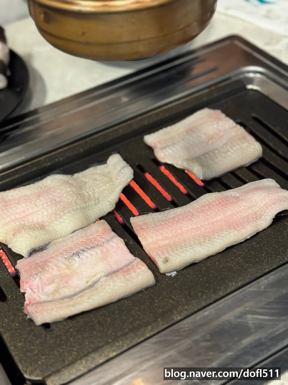 Freshwater eel on the grill