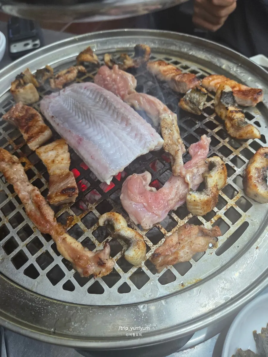 Freshwater eel grilled directly over the open flame