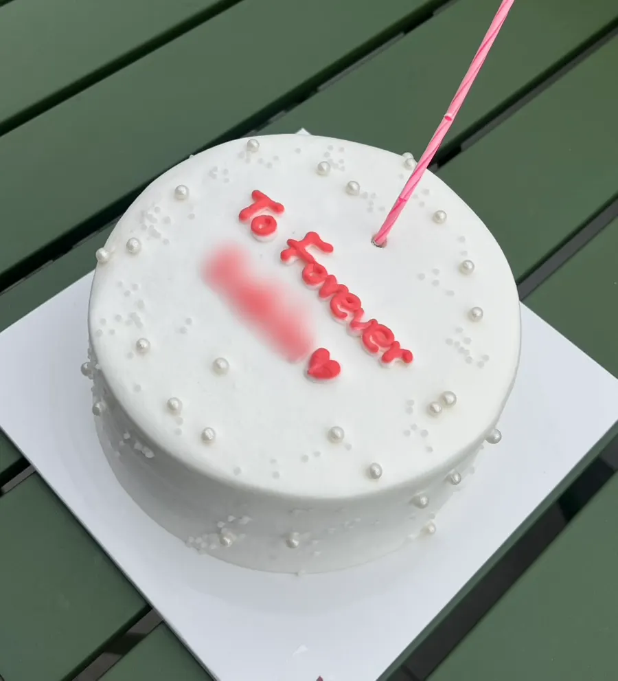 Lettering cake placed on the bridal shower table