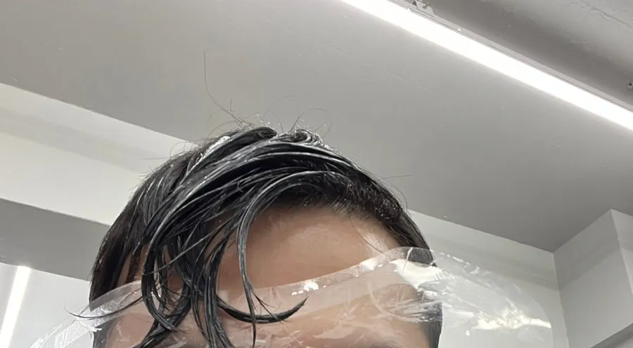 옆머리 다운펌 시술 과정