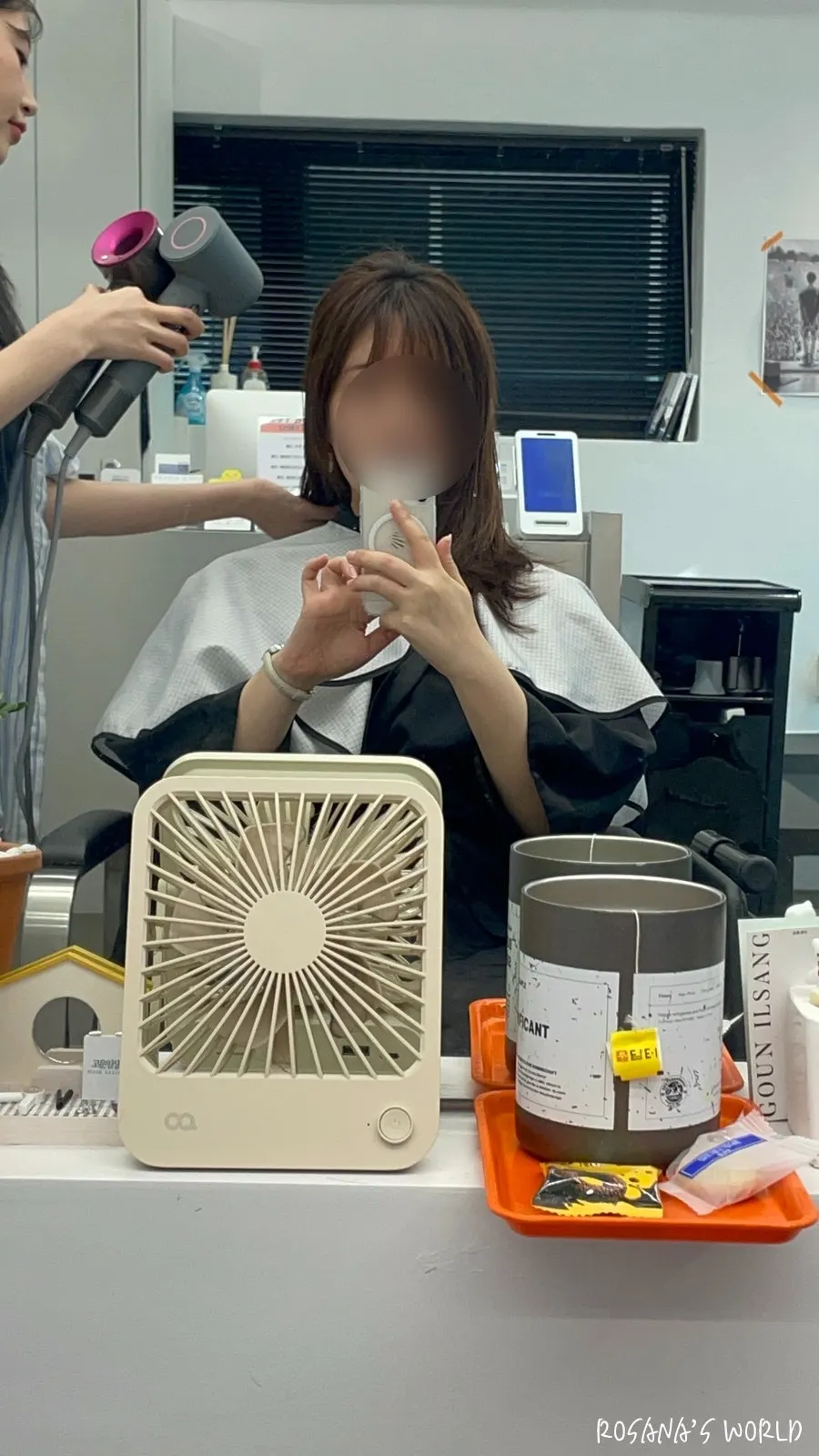 샴푸 후 차분해진 레이어드펌 머리