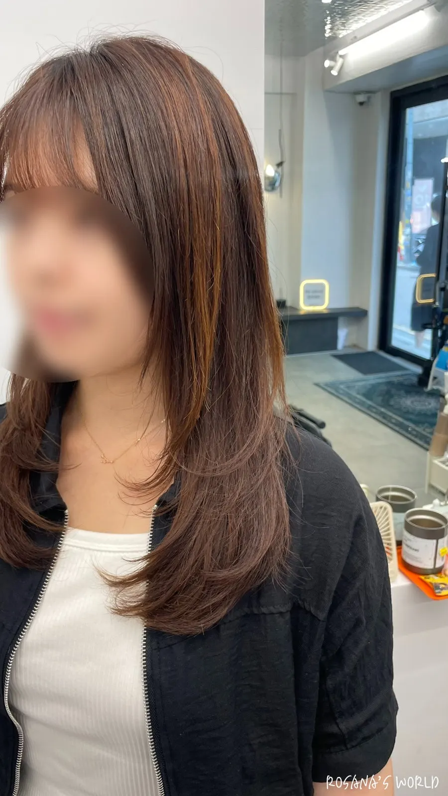 레이어드펌 후 가벼워진 머리 뒷모습