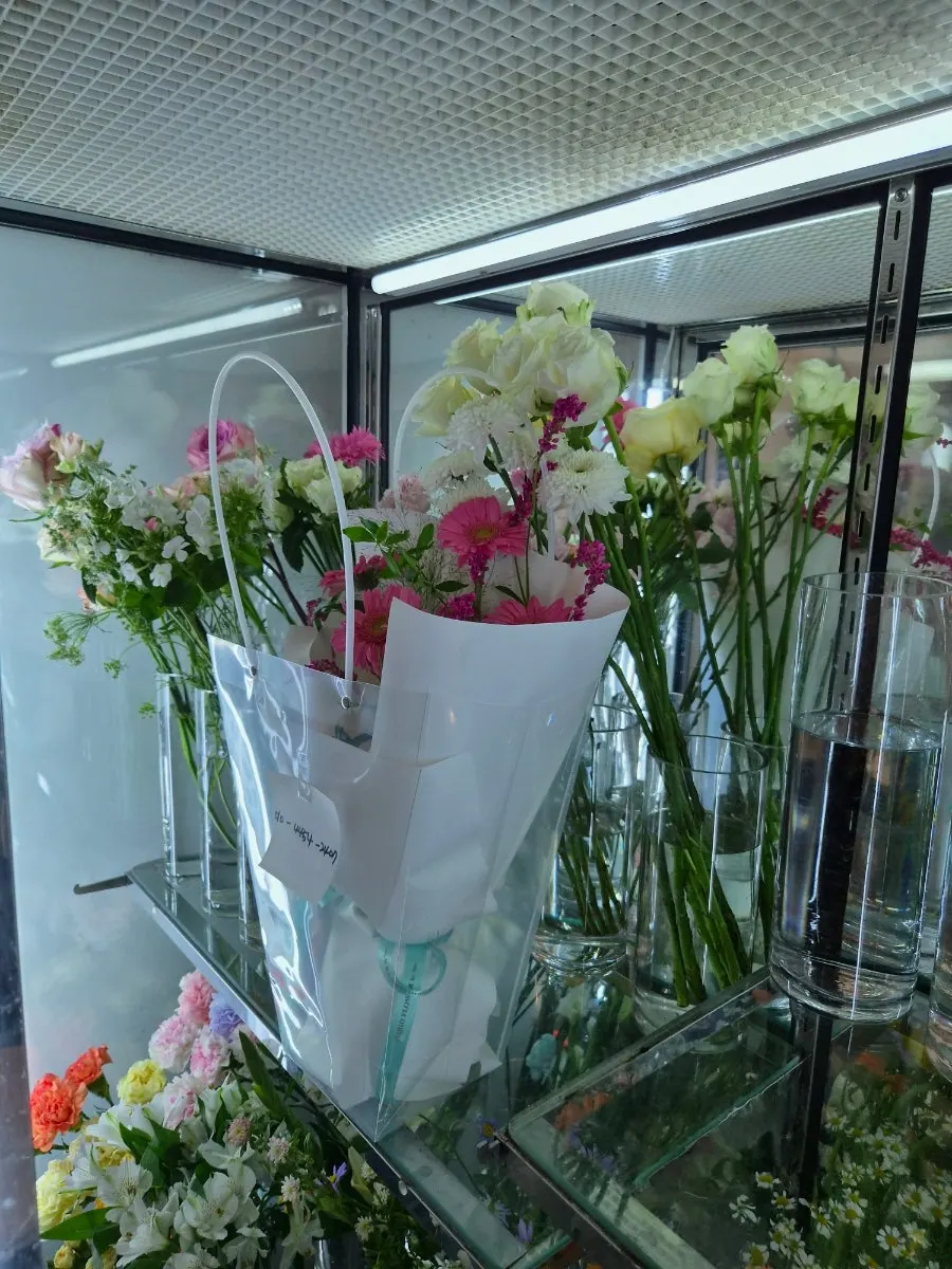 Fresh flowers in the flower refrigerator