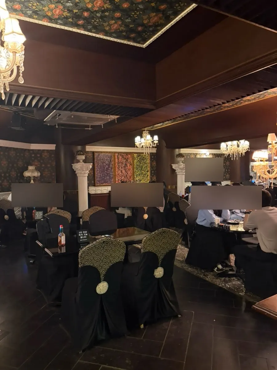 View of the dining hall with antique interior