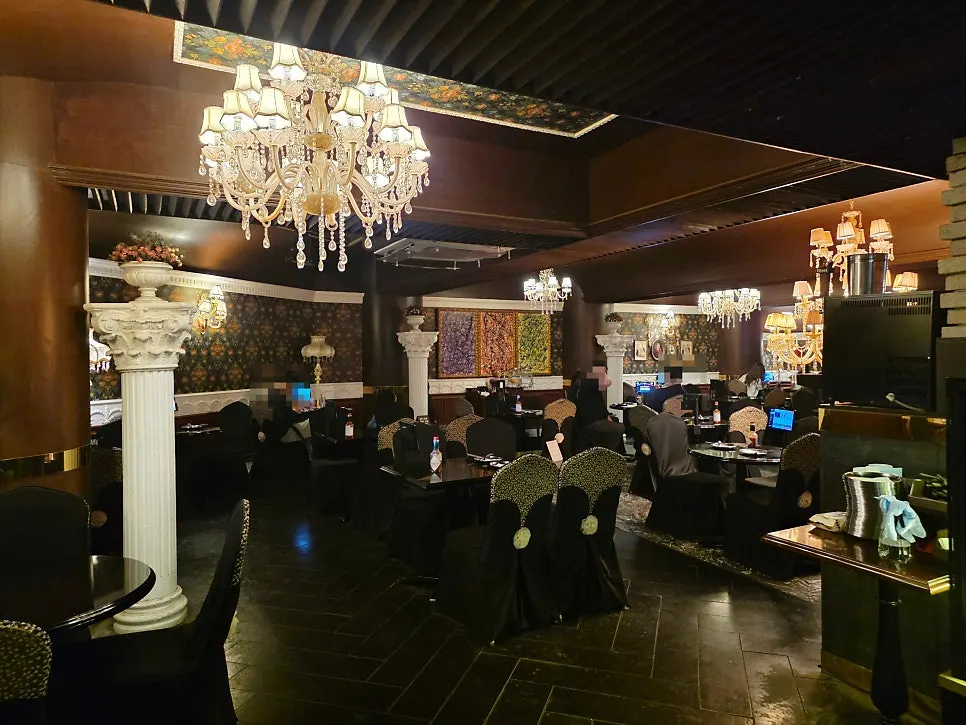 Dining hall with European-style interior seating