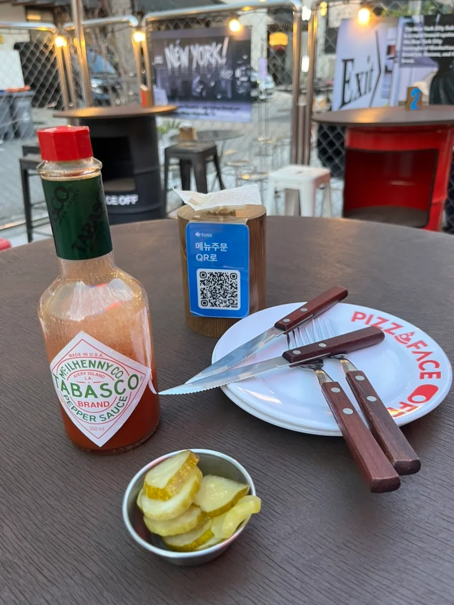 Basic table setting at the outdoor seat