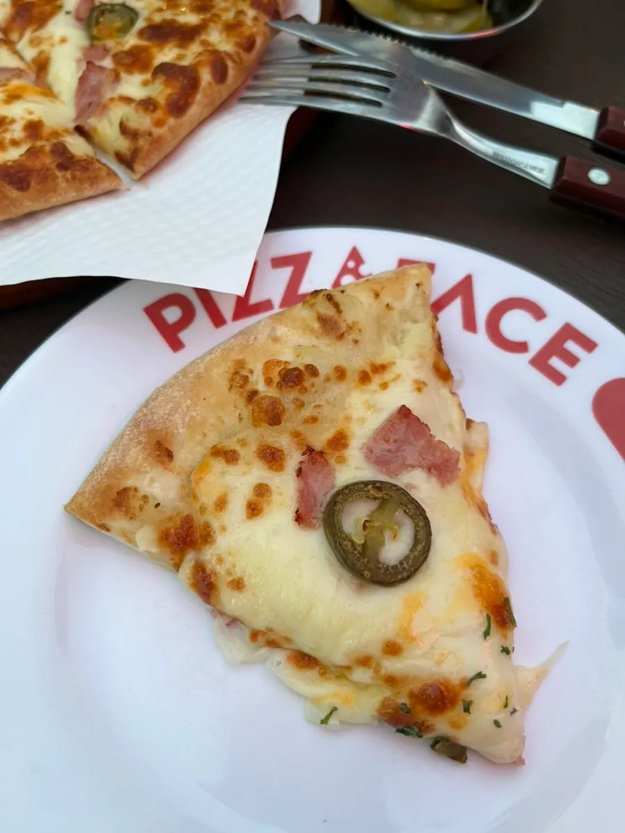 Bacon mashed potato pizza piled with toppings
