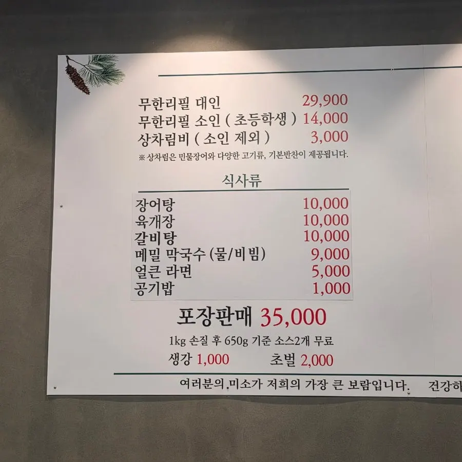 Freshwater eel all-you-can-eat menu board on the wall