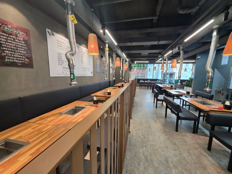 Spacious interior with seating for 75 in the group hall