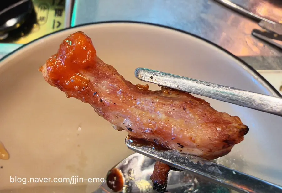 Duck neck wrapped in a perilla leaf