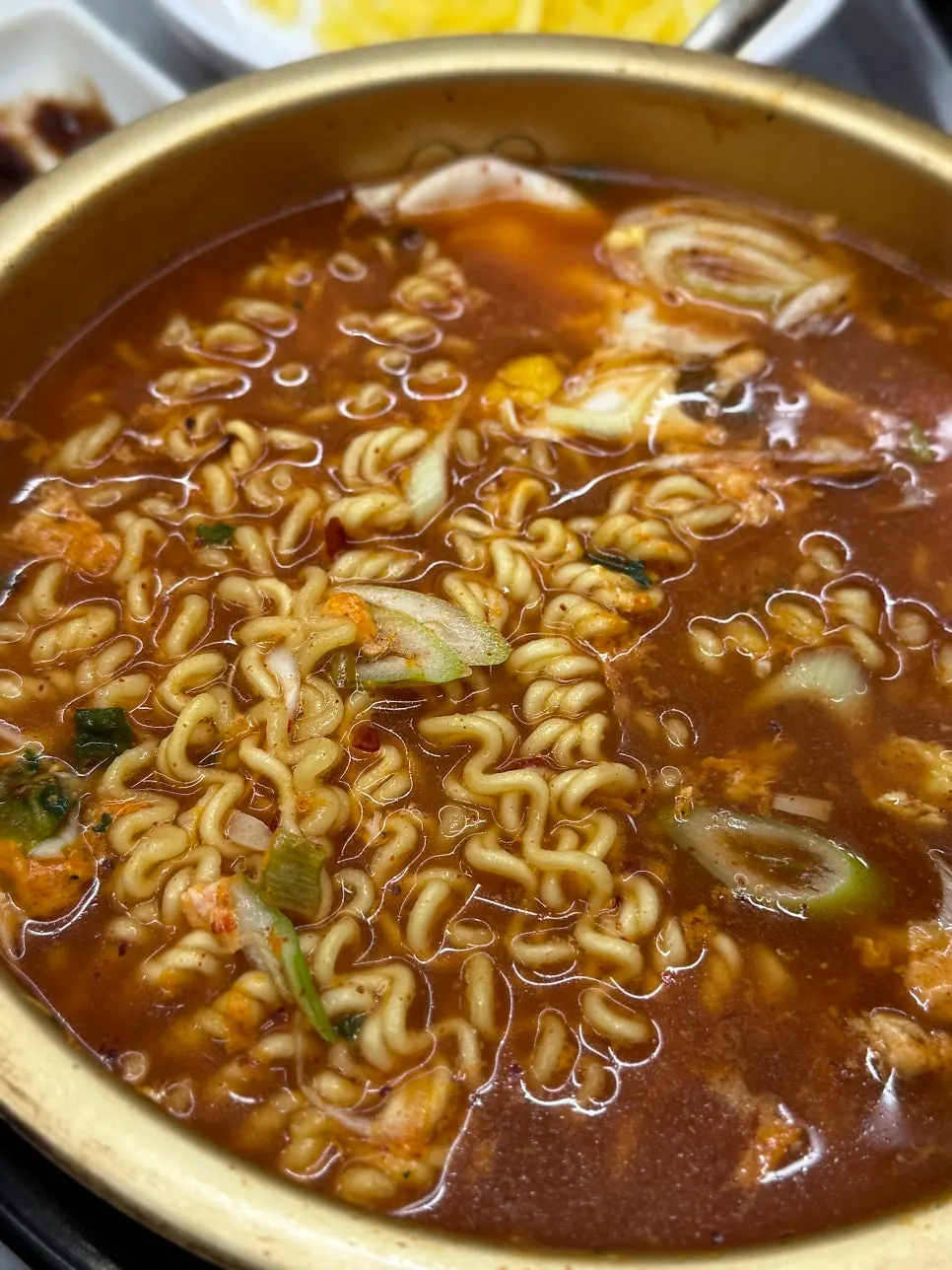 Spicy ramyeon ordered to finish the meal