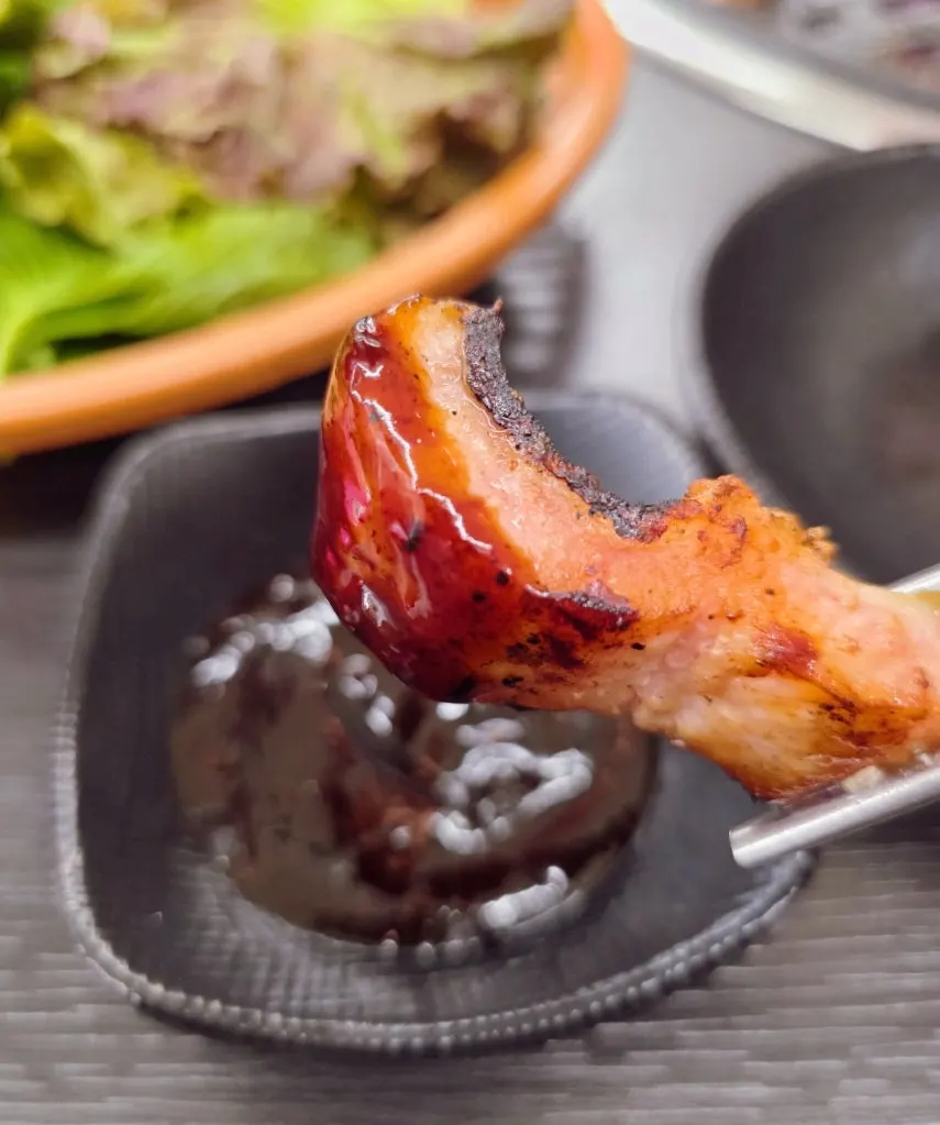 Grilled eel with crisp edges