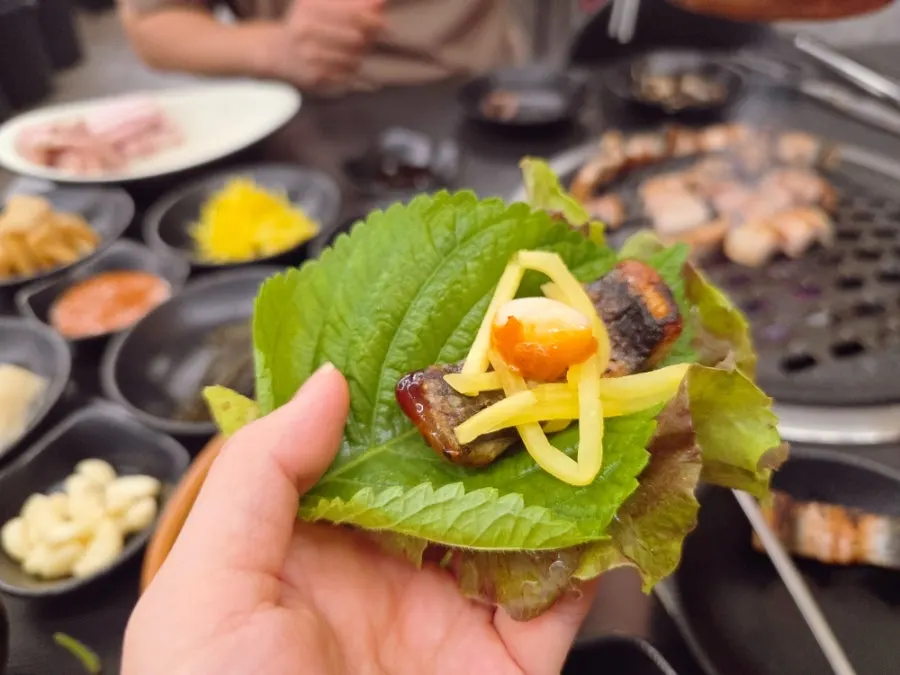 Freshwater eel dipped in eel sauce