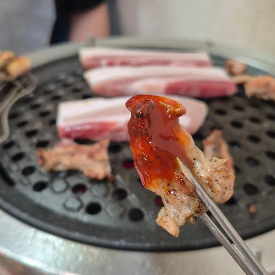 Grill piled high with duck
