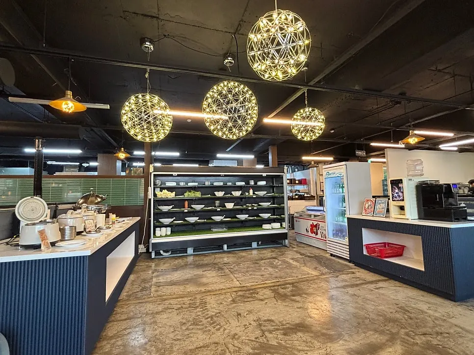 Spacious group seating and restaurant interior