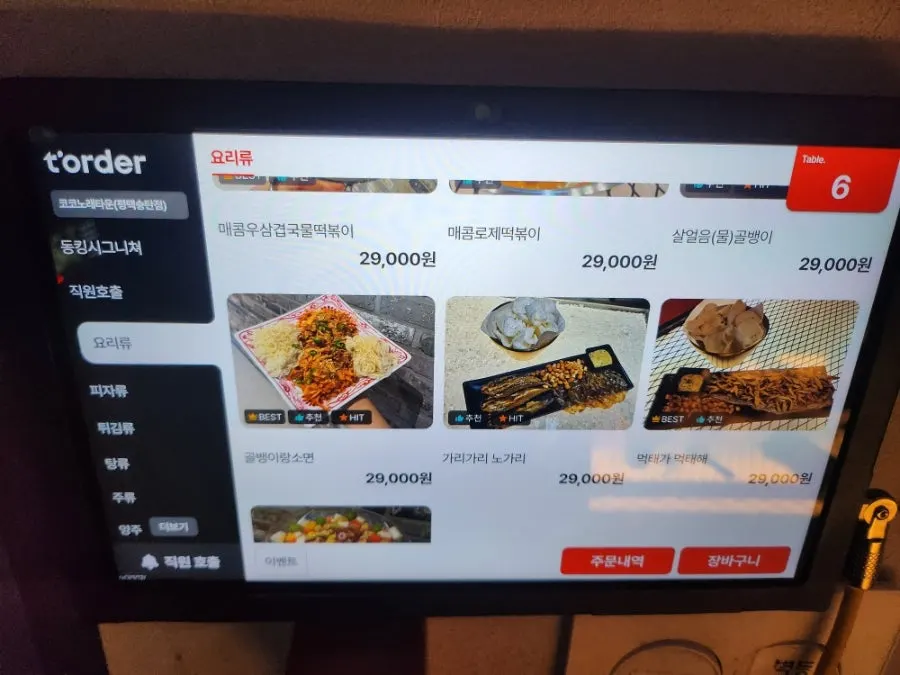 Photo of cooked-dish menu information