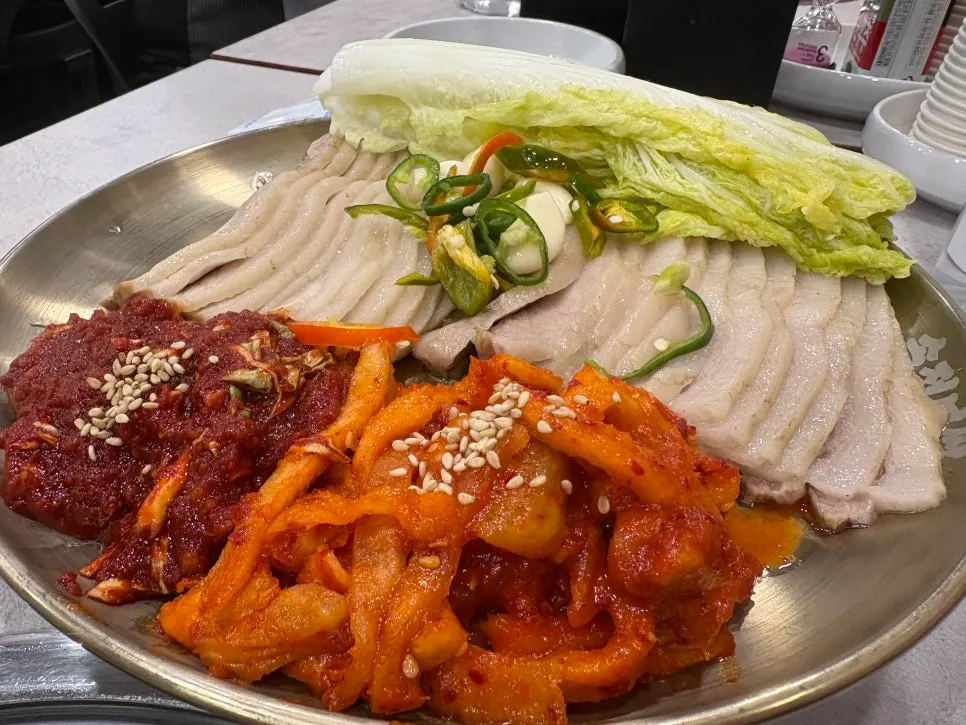 Bossam and side dishes served as a set