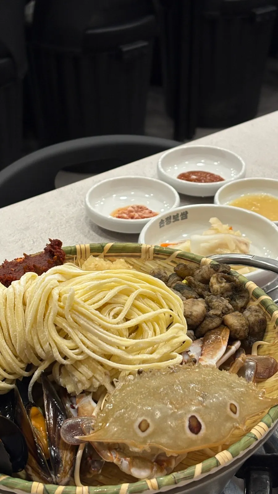 Full view of the 2-person set table setting