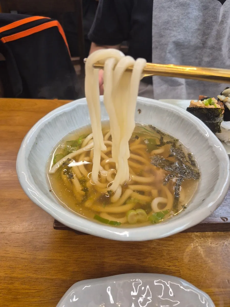 Udon served with the set