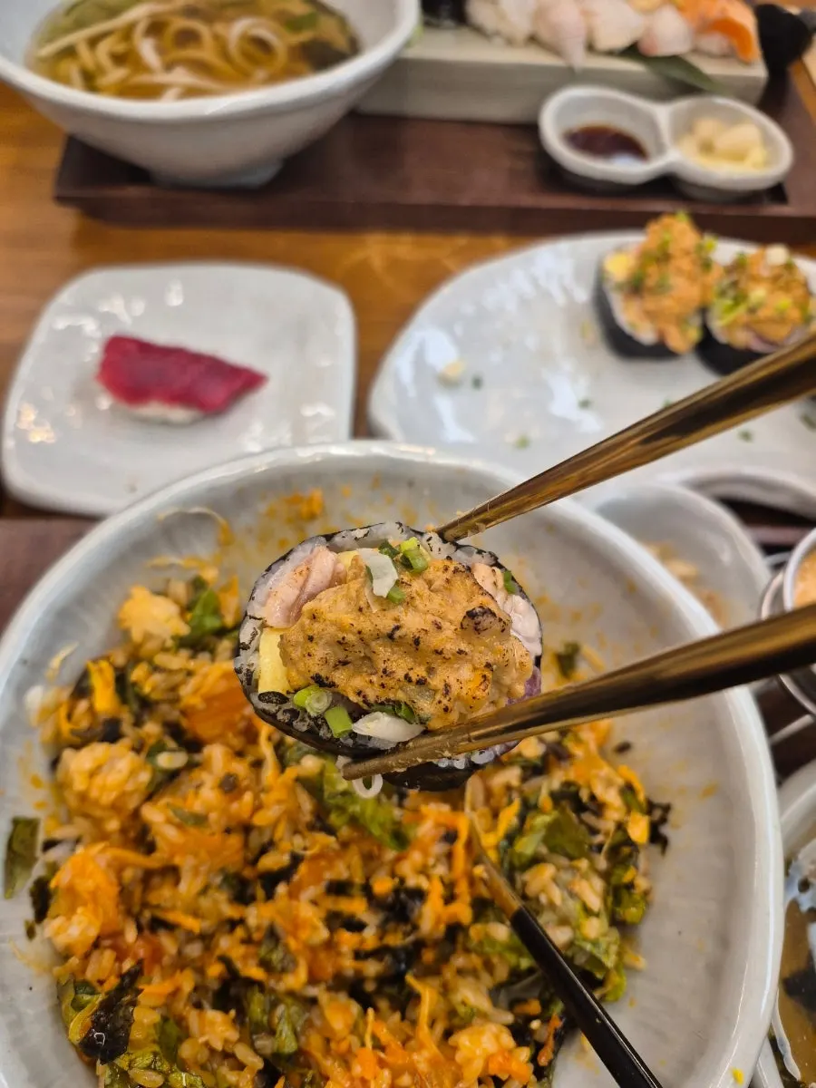 Separately ordered tuna belly sushi
