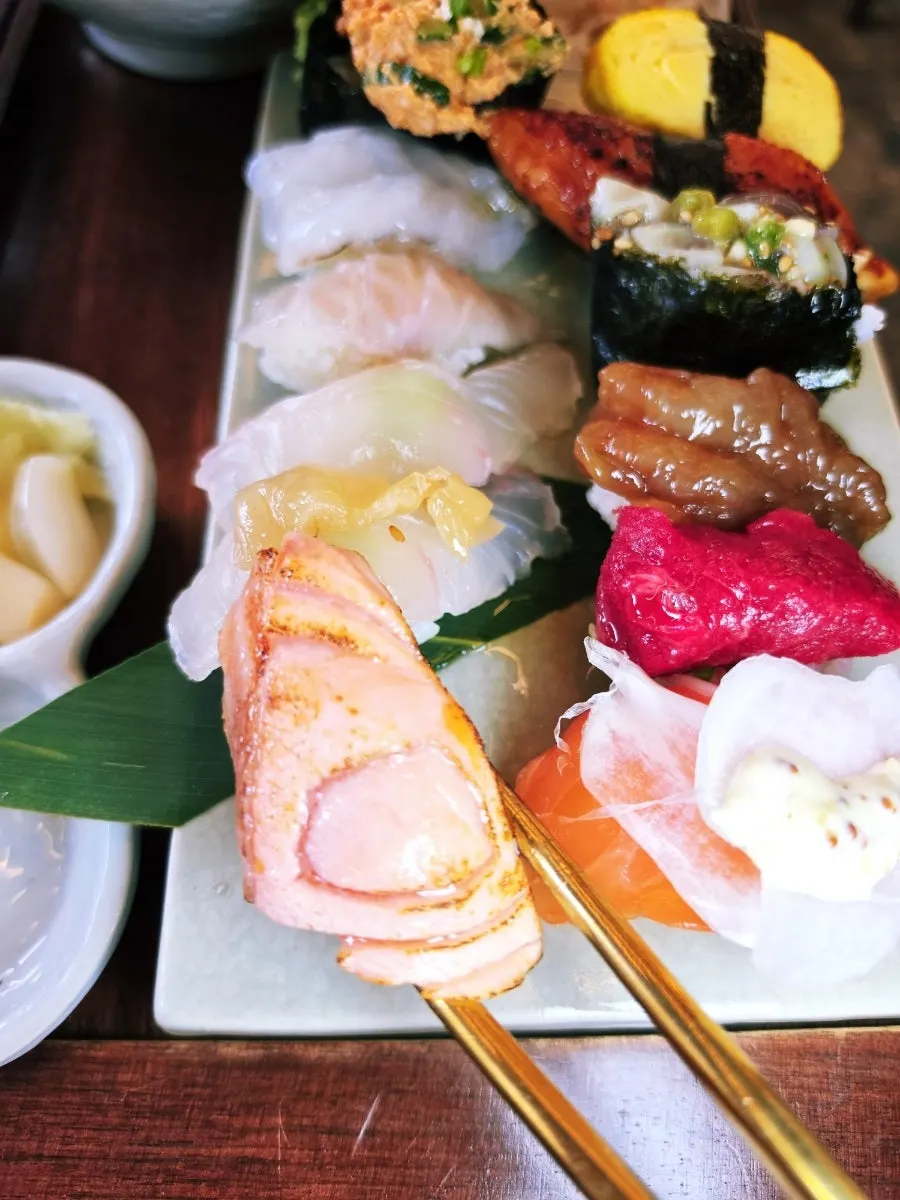 Octopus wasabi sushi