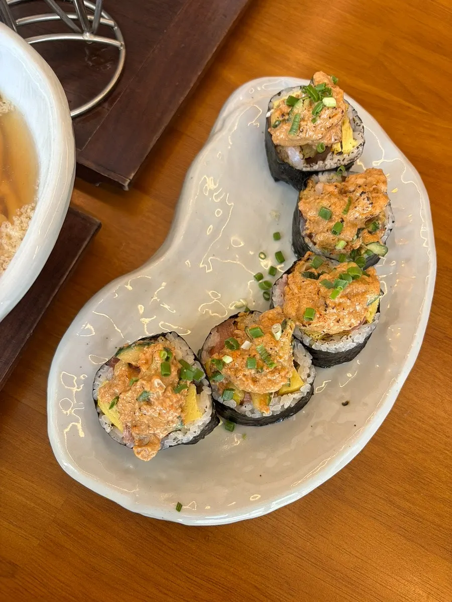 The Sonsi Anago-liver Futomaki served last