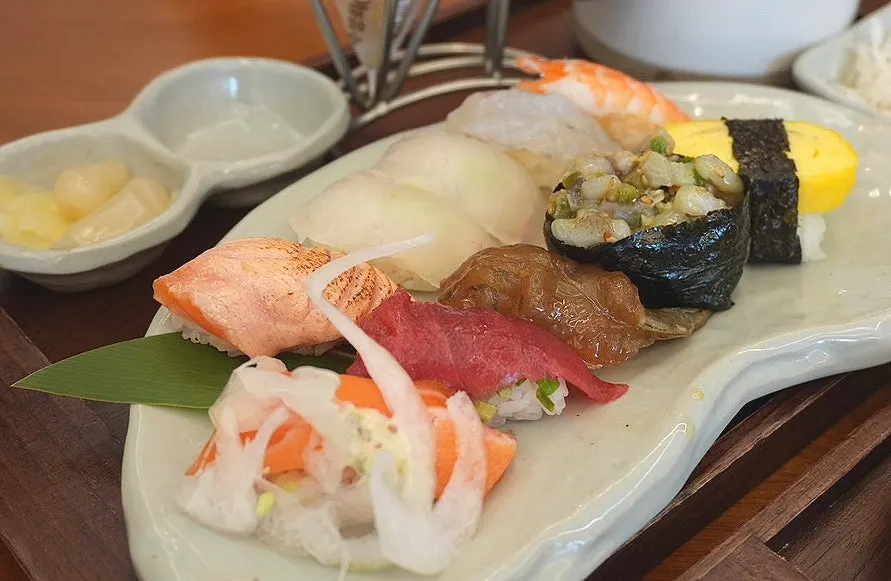 Sonsi Sushi's Sang set with 10 pieces of aged sushi