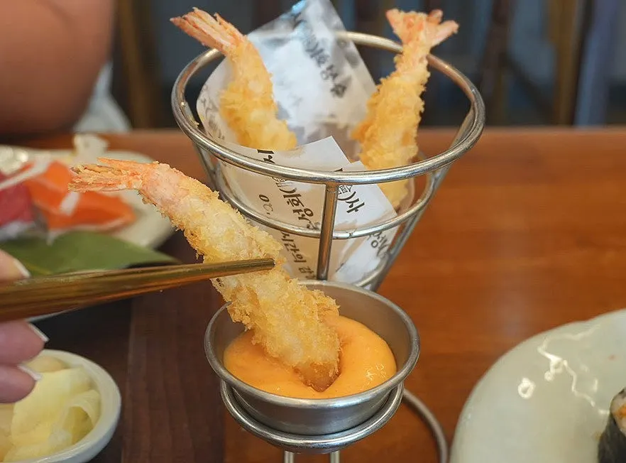 Freshly fried hand-sauce shrimp from Sonsi Sushi