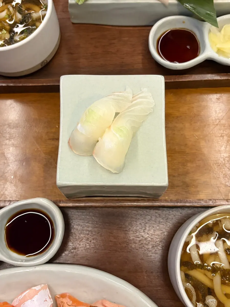 The extra 2pc order of flounder nigiri