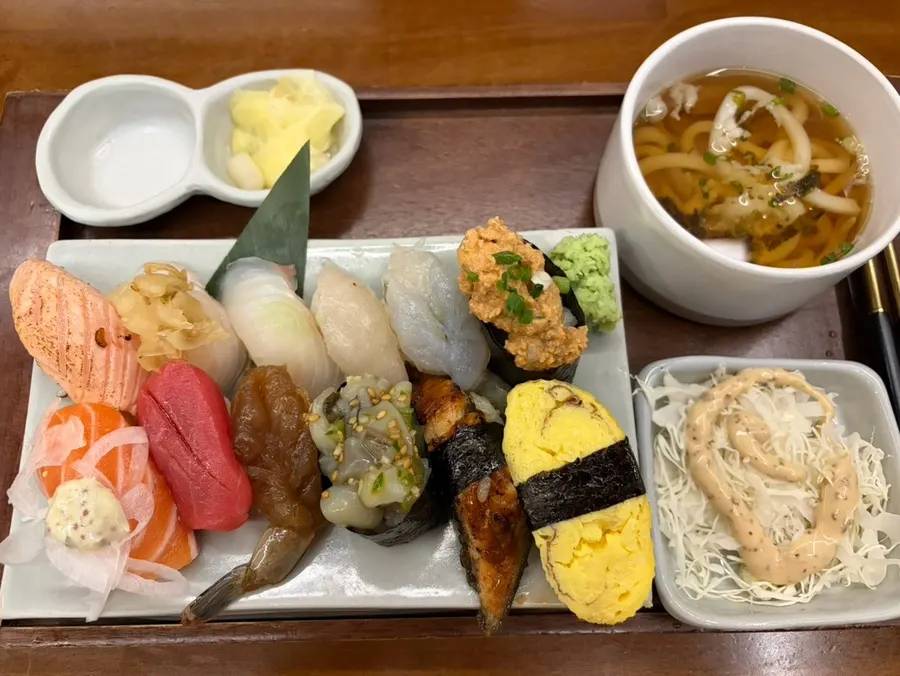 The Premium Sushi Platter arranged on one plate