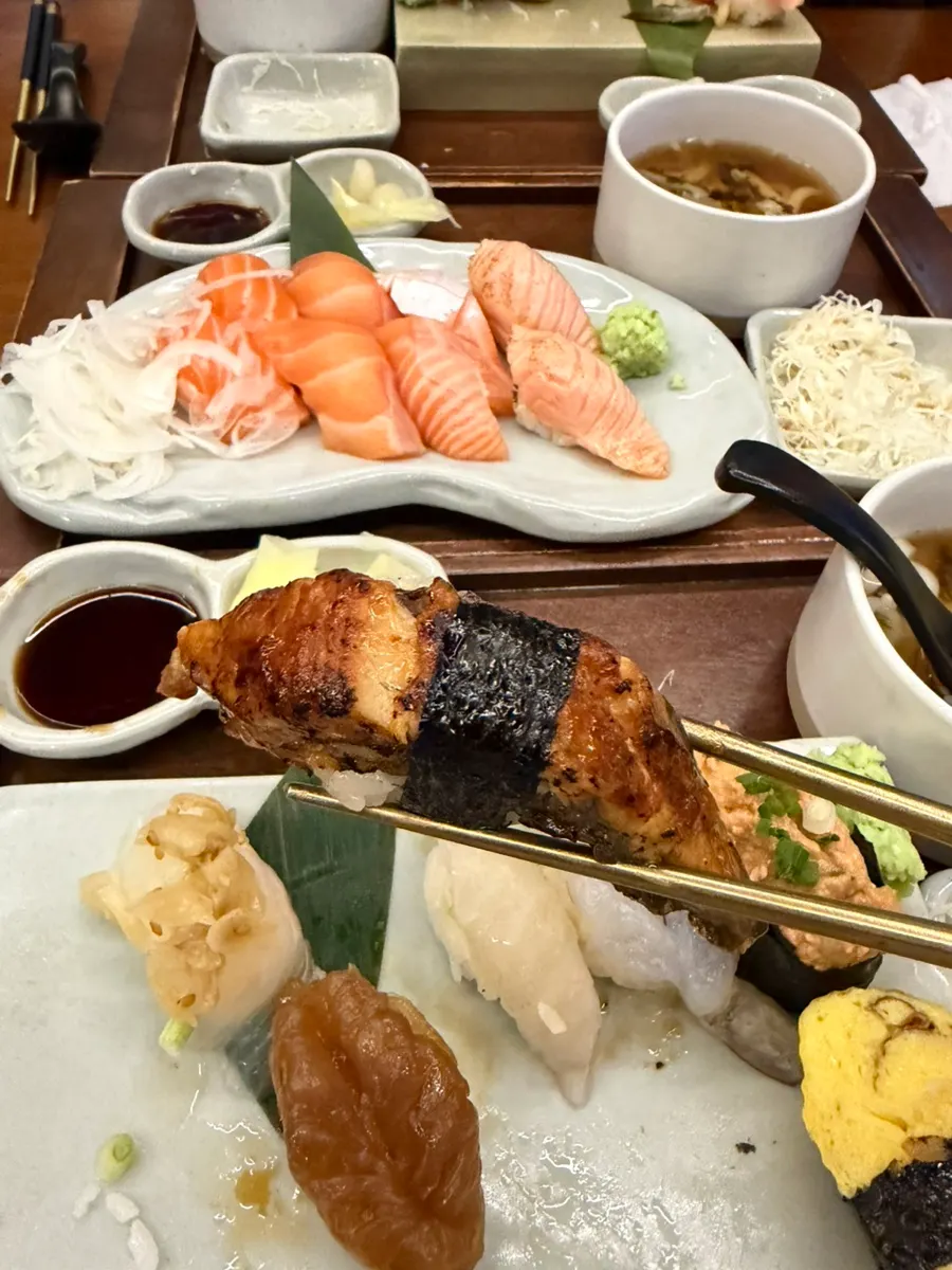 Eel nigiri brushed with sauce