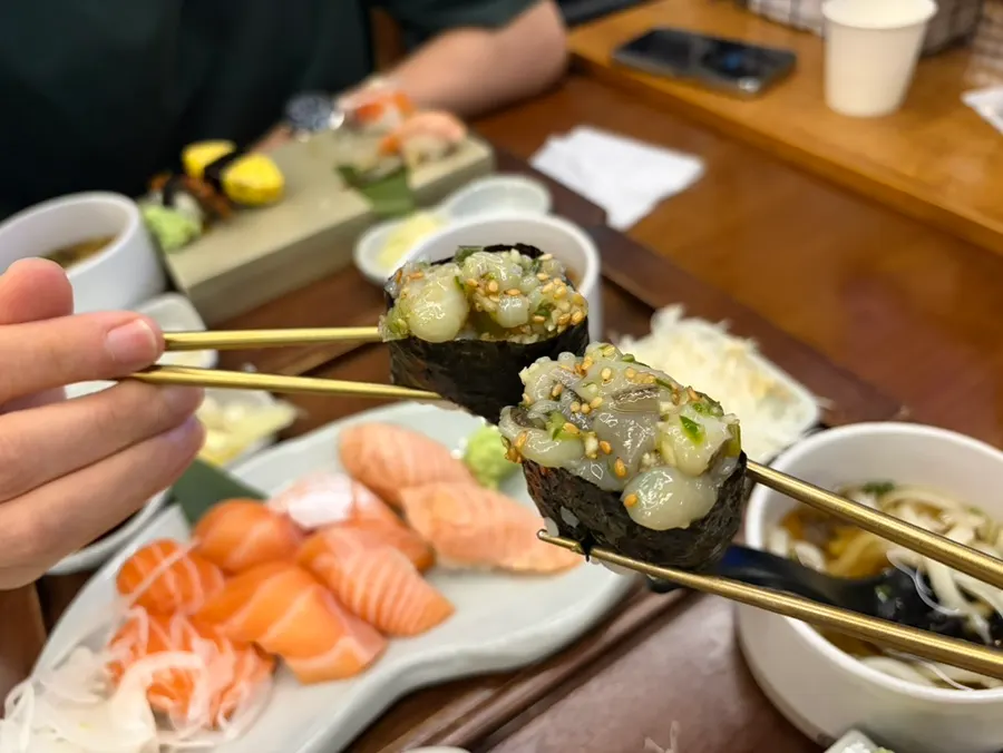 Octopus gunkan sushi at Sonsi Sushi