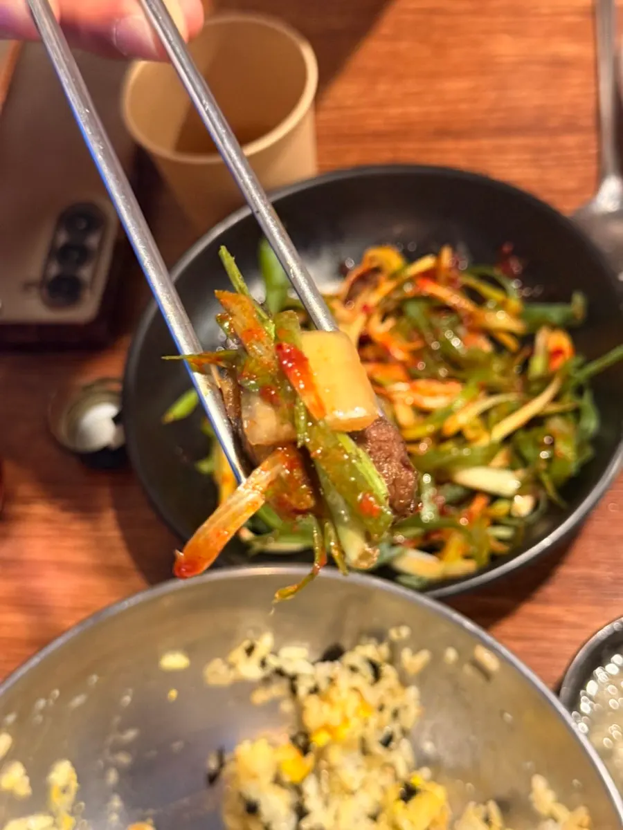 Scallion kimchi and pickled wild garlic leaves