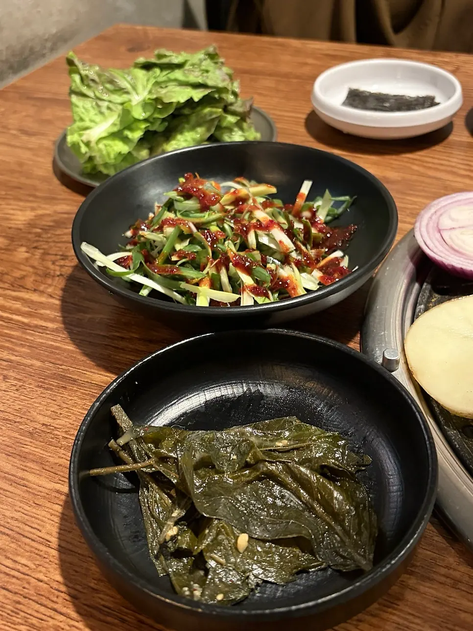 쌈장 김치 양파절임 기본찬
