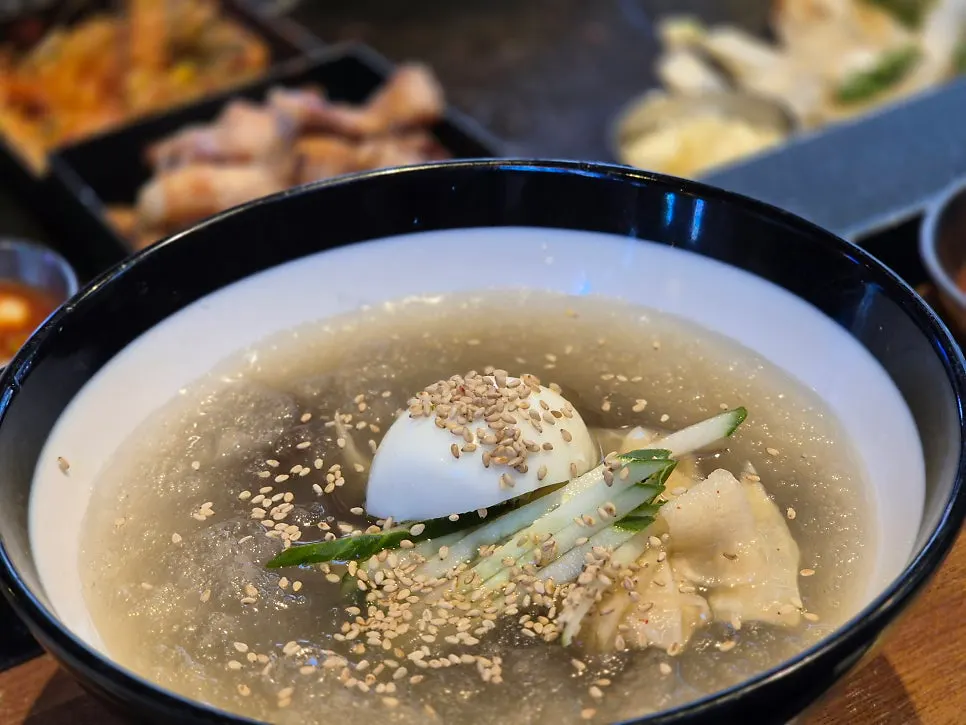 Cold noodles ordered alongside the pork belly