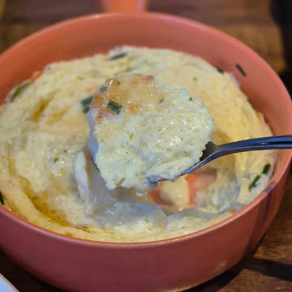 Salted pollack roe egg custard with roe layered at the bottom