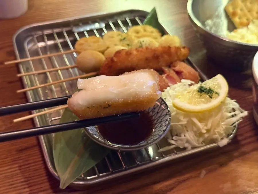 치즈꼬치와 연근, 메추리알, 닭가슴살, 비엔나 꼬치