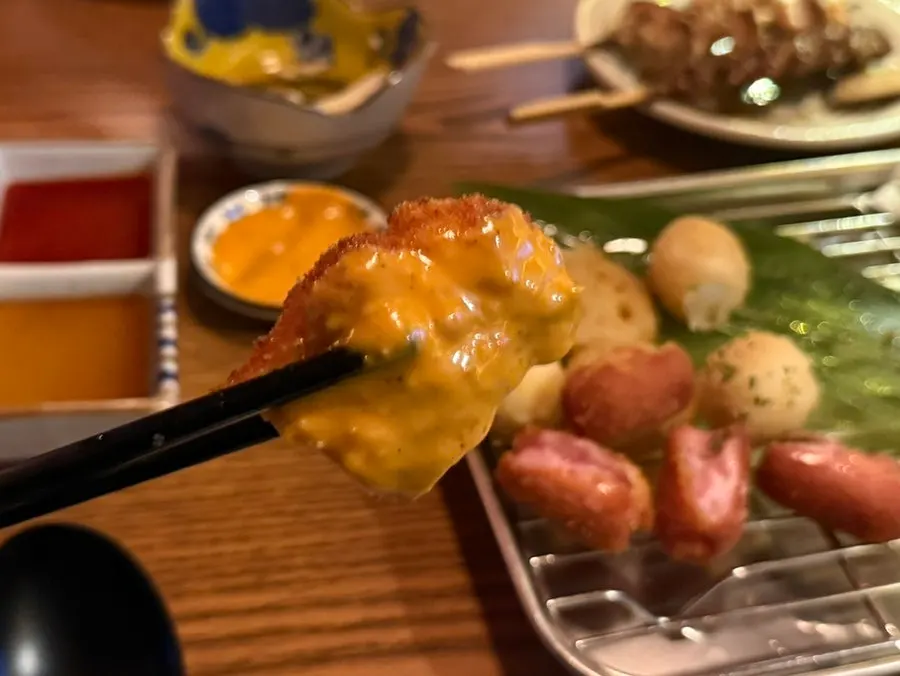 숯불에 구운 가슴연골 꼬치