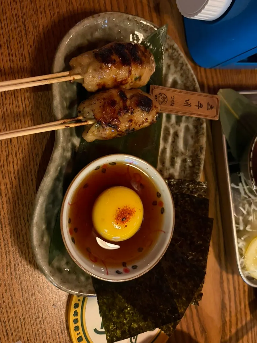 Quail egg and cheese skewers