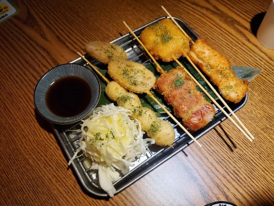 A variety of charcoal-grilled skewers from Soottori
