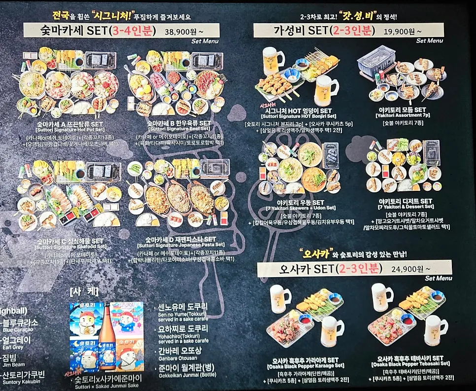 Sign showing Soottori's sutmakase set menu