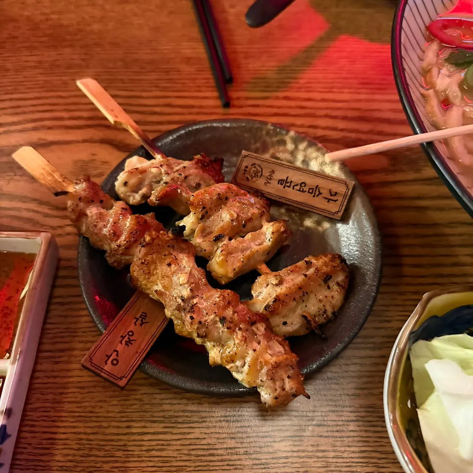 Yakitori 7 pieces with wooden name tags for each part