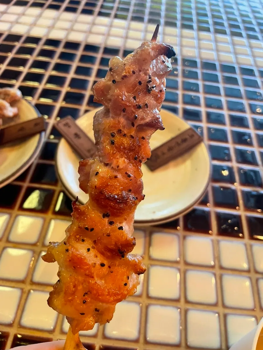 쫄깃한 염통 꼬치 한 입