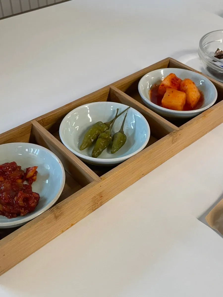 Plate of basic side dishes at Sorori