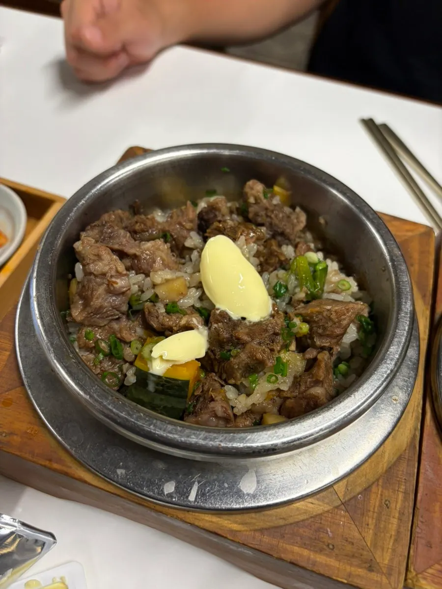 Galbi pot rice mixed with butter