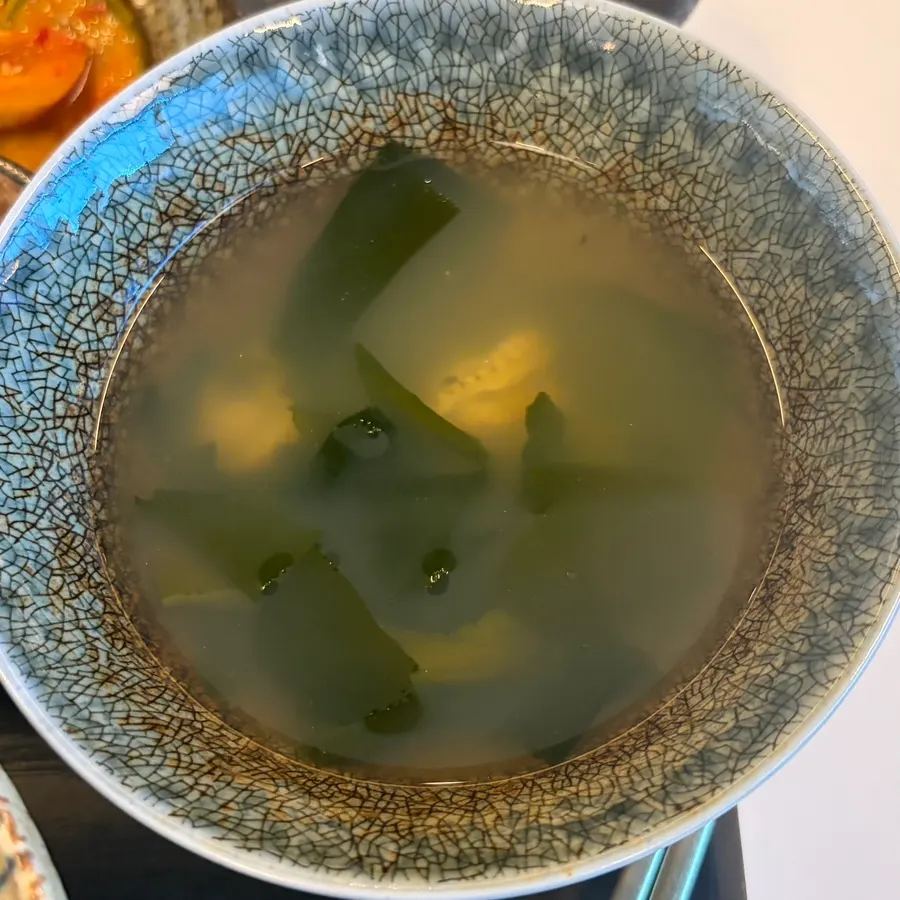 Seaweed soup served as a standard side
