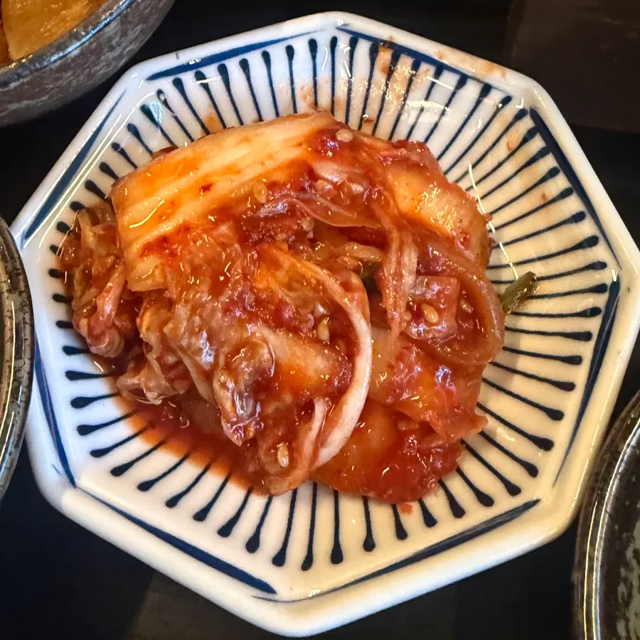 Kimchi brought over from the self-serve bar